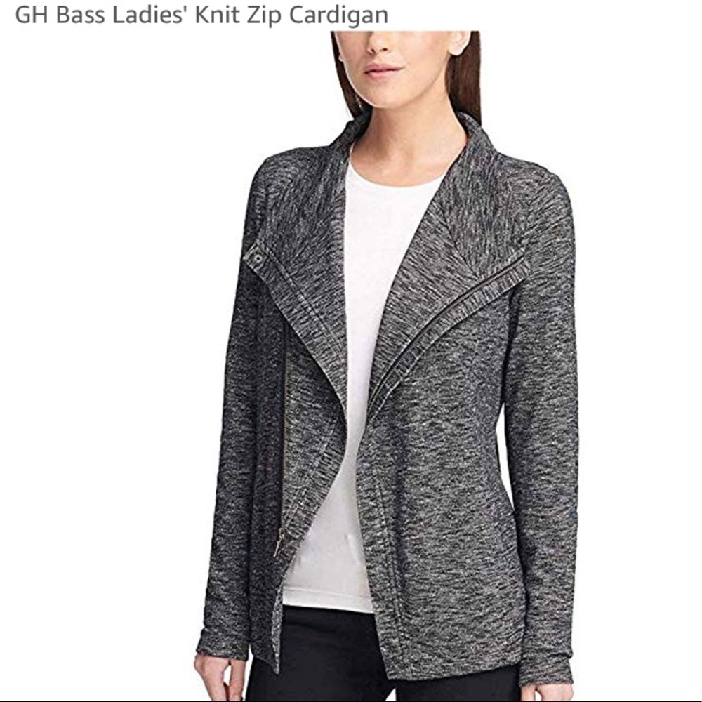 GH Bass zip up cardigan sweater